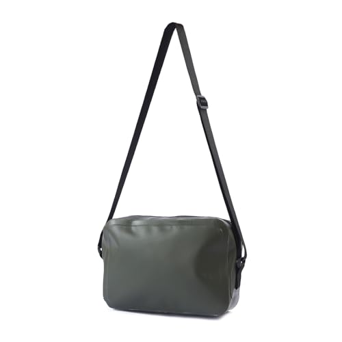 Uqezagpa Einfache Umhängetasche für Herren, PVC, Crossbody-Tasche mit verstellbarem Riemen, für Herren, Outdoor, Reisen, wasserabweisend, Handtasche, einfache Schultertasche, wasserabweisend von Uqezagpa
