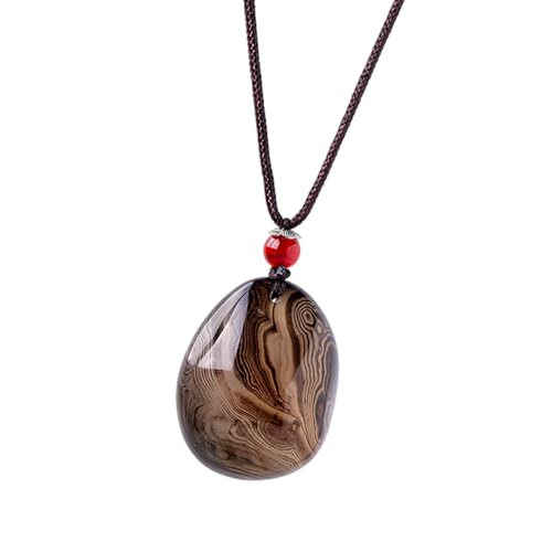 Uqezagpa Einzigartige Designs Achat-Halskette für Frauen mit natürlichen Kristallmaterialien und handgefertigtem Polieren für elegante, Size Pendant 35cm/1.181.97inch, Kristall, Kein Edelstein von Uqezagpa