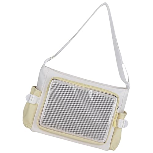Uqezagpa Einzigartige Nylon-Itabag mit transparentem Sichtfenster, praktische Schultertasche, lässige Handtasche für den täglichen Gebrauch und Cosplay-Party, gelb, One Size Uqezagpa Einzigartige Nylon-Itabag mit transparentem Sichtfenster, praktische Schultertasche, lässige Handtasche für den täglichen Gebrauch und Cosplay-Party, gelb, One Size von Uqezagpa