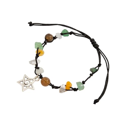 Uqezagpa Einzigartige Spiralen, Sternperlen, natürliche farbige Steine, inspirierter Schmuck für den täglichen Gebrauch, Damen-Accessoire, Sternperle, Einheitsgröße, Wie beschrieben von Uqezagpa