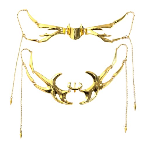 Uqezagpa Einzigartiges, flüssiges Alien-Gesichtszubehör, Nase, Kinn, mechanisch, futuristisch, Modeschmuck, elegante Party von Uqezagpa