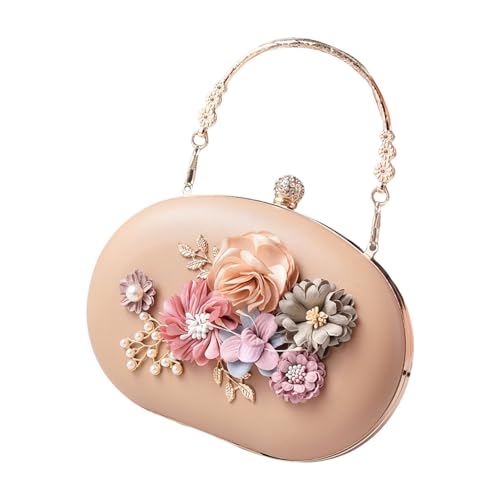 Uqezagpa Elegante Abendtasche mit Blumenmuster für Damen, auffällig, Schultertasche, Handtasche mit Kettenriemen für Partys und Hochzeiten, Events, khaki, One Size Uqezagpa Elegante Abendtasche mit Blumenmuster für Damen, auffällig, Schultertasche, Handtasche mit Kettenriemen für Partys und Hochzeiten, Events, khaki, One Size von Uqezagpa