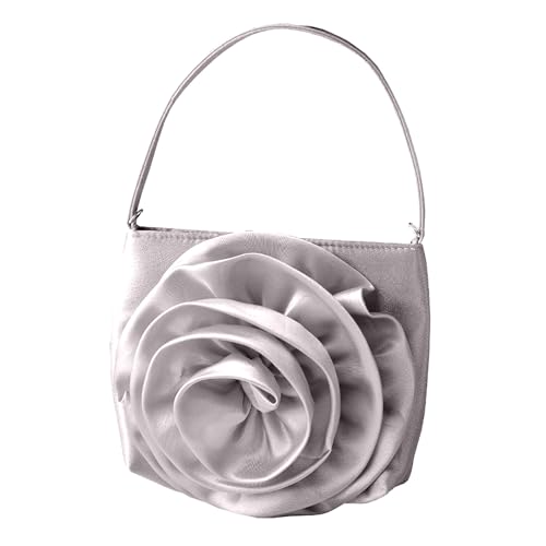 Uqezagpa Elegante Abendtasche mit Kette für Damen, stilvolle Umhängetaschen, Blumen-Handtasche für Brautjungfern und besondere Anlässe, besondere Anlässe, silber, One Size Uqezagpa Elegante Abendtasche mit Kette für Damen, stilvolle Umhängetaschen, Blumen-Handtasche für Brautjungfern und besondere Anlässe, besondere Anlässe, silber, One Size von Uqezagpa