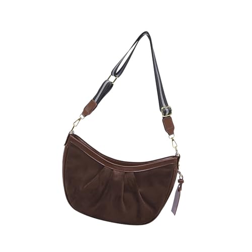 Uqezagpa Elegante Halbmond-Tasche für Damen und Mädchen, PU-Leder, Schultertasche, mit verstellbarem Riemen, Knödel-Geldbörse, Kaffeebraun, One Size Uqezagpa Elegante Halbmond-Tasche für Damen und Mädchen, PU-Leder, Schultertasche, mit verstellbarem Riemen, Knödel-Geldbörse, Kaffeebraun, One Size von Uqezagpa