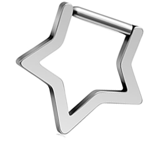 Uqezagpa Elegante Stern-Nasenringe für Frauen, modisches anspruchsvolles Design für Partys und den Alltag, 1.2*8mm, Titanlegierung, Beryll von Uqezagpa