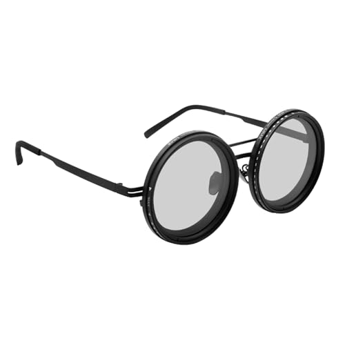 Uqezagpa Elegante runde Steampunk-Sonnenbrille mit Metallrahmen, stilvoll, Reisen, bequem, für Männer und Frauen, klassisch, a von Uqezagpa