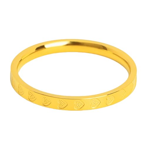 Uqezagpa Eleganter, hochglanzpolierter Ring mit Herz-Gravur, für den täglichen Gebrauch, Verabredungen, Partys, Schmuck, Geschenk, Einheitsgröße, Wie beschrieben, Wie beschrieben von Uqezagpa