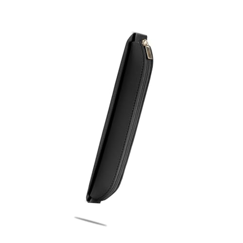 Uqezagpa Federmäppchen aus PU-Leder mit verstellbarem Gummiband, Notizbuchhülle für Planer, Ordner, Bücher, Reisetasche, Schwarz von Uqezagpa