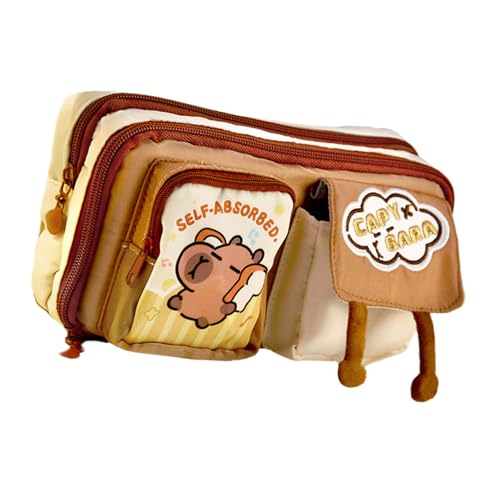 Uqezagpa Federmäppchen mit Cartoon-Bär, hübsches Etui, Stiftehalter, große Kapazität, Stiftebeutel, Schule, Bürobedarf, Cartoon-Bär-Halter, große Kapazität, Etui für die Schule, Gelbes Brot von Uqezagpa