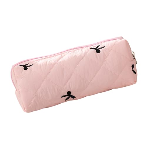 Uqezagpa Federmäppchen mit Schleife, tragbar, große Kapazität, Reise-Make-up-Tasche für Studenten, Frauen, Mädchen, Reißverschlussbeutel, B Uqezagpa Federmäppchen mit Schleife, tragbar, große Kapazität, Reise-Make-up-Tasche für Studenten, Frauen, Mädchen, Reißverschlussbeutel, B von Uqezagpa