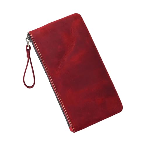 Uqezagpa Federmäppchen mit großem Fassungsvermögen, ästhetisches Etui, Stifteetui, Retro-Tasche, Schule, Bürobedarf, Retro, ästhetischer Bleistift, einfache Tasche, Schulbedarf, rot von Uqezagpa