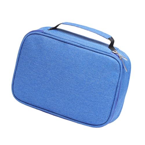 Uqezagpa Federmäppchen mit hoher Kapazität, multifunktional, 72 Fächer, buntes Federmäppchen mit 2 abnehmbaren Hüllen, tragbare Tasche, Bleistiftbeutel, blau von Uqezagpa