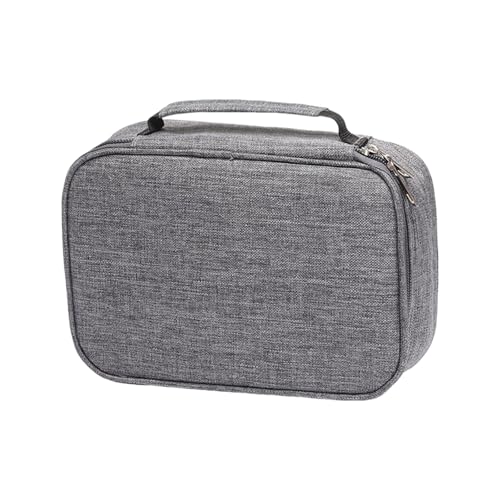 Uqezagpa Federmäppchen mit hoher Kapazität, multifunktional, 72 Fächer, buntes Federmäppchen mit 2 abnehmbaren Hüllen, tragbare Tasche, Bleistiftbeutel, grau von Uqezagpa