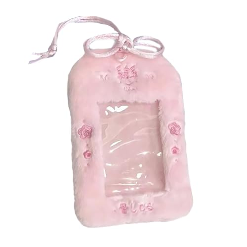 Uqezagpa Fotokartenhalter mit Blumenmotiv, Plüsch, 7,6 cm, Kartenhüllen, Aufbewahrungstasche, schöne Fotohülle, Kreditkartenschutz, a von Uqezagpa