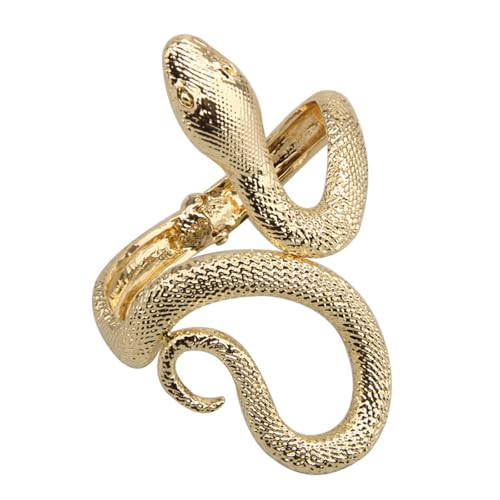 Uqezagpa Gothic Unisex Schlangenförmiges offenes Armband für Männer und Frauen, Punk, Hiphop-Stil, unregelmäßiger Armreif, modisches Statement, 9*5.6cm, Metall, Beryll von Uqezagpa