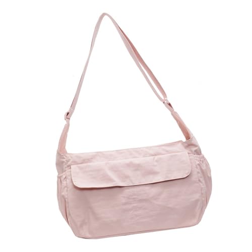 Uqezagpa Große Kapazität, wasserdichte Nylon-Umhängetasche für Damen und Herren, Schultertaschen mit verstellbarem Riemen, lässige Umhängetasche, lässige Einkaufstasche, C, One Size von Uqezagpa