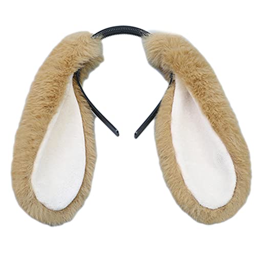Uqezagpa Haarreif für Mädchen, Plüsch, lange Ohren, Kopfschmuck, Cosplay, Requisiten, Haarschmuck für Halloween, Weihnachten von Uqezagpa