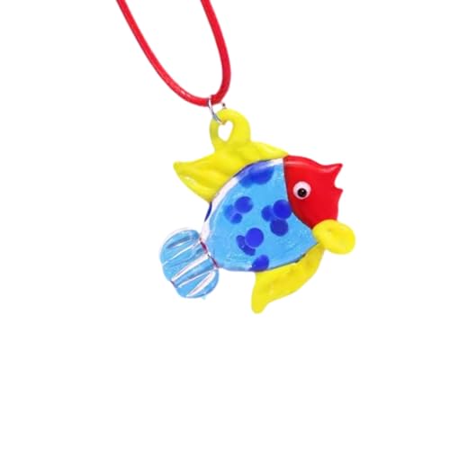 Uqezagpa Halskette mit Anhänger, verstellbare Kette, Fisch-Anhänger, Seil-Anhänger für Damen, Meereslebewesen-Schmuck, Einheitsgröße, Wie beschrieben, Wie beschrieben von Uqezagpa