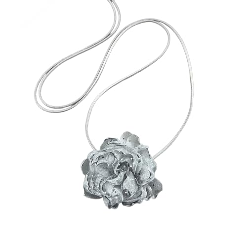 Uqezagpa Halskette mit Rosenanhänger, vielseitig einsetzbar, Schlüsselbeinkette, modische Simulierte Blume, Choker, Rosenform, Accessoire, elegante Choker-Halskette, Einheitsgröße, Wie beschrieben von Uqezagpa