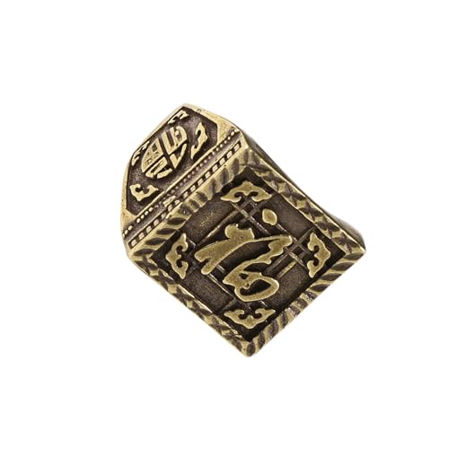 Uqezagpa Handgefertigter Reichtumssymbol Messingringe im Used-Look mit Metall-Finish, Sammlerstück, Mode-Accessoire für Retro-Party, handgefertigtes Messing für Herren, Einheitsgröße, Wie beschrieben von Uqezagpa