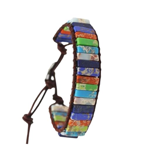 Uqezagpa Handgefertigtes Armband, bunt, rund/quadratischer Verschluss, Handkette, bequemes Tragearmband für Mode, SizeApprox.1723.5cm/6.699.25inch, Zopf, Beryll von Uqezagpa