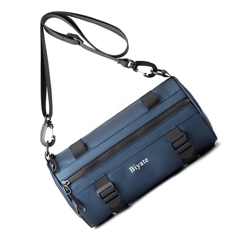 Uqezagpa Herren-Brusttasche, modische Schultertasche, Umhängetasche, Kuriertasche, runder zylindrischer Rucksack zum Laufen, für Herren, Schultertasche, Brust, runder zylindrischer Rucksack, trendiger von Uqezagpa