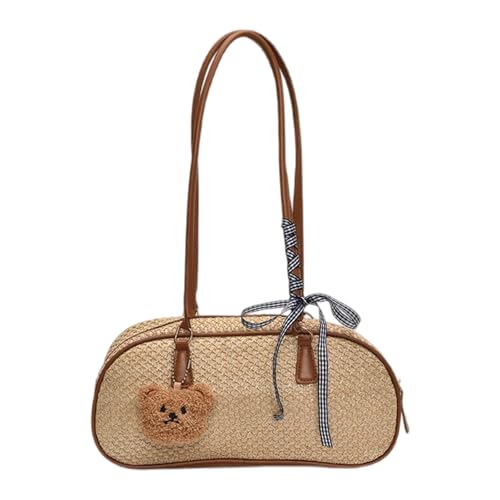 Uqezagpa Hoboes Handtasche unter dem Arm, süße Clutches Geldbörse mit Reißverschluss, Schultertaschen für Damen, Pendler, Clutch, Geldbörse mit Reißverschluss, braun, One Size von Uqezagpa