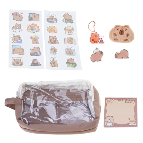 Uqezagpa Hübsches Federmäppchen mit Cartoon-Tiermotiv, Stiftetasche, Organizer, große Kapazität, Beutel für die Schule, mit Stecknadeln, Cartoon-Capybara-Etui, große Kapazität, 6-teiliges Set Uqezagpa Hübsches Federmäppchen mit Cartoon-Tiermotiv, Stiftetasche, Organizer, große Kapazität, Beutel für die Schule, mit Stecknadeln, Cartoon-Capybara-Etui, große Kapazität, 6-teiliges Set von Uqezagpa