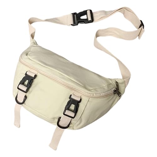 Uqezagpa Japanische Umhängetasche aus Segeltuch, für Damen und Herren, vielseitig, schwarz, verstellbarer Riemen, verstellbarer Schultergurt, weiß, One Size von Uqezagpa