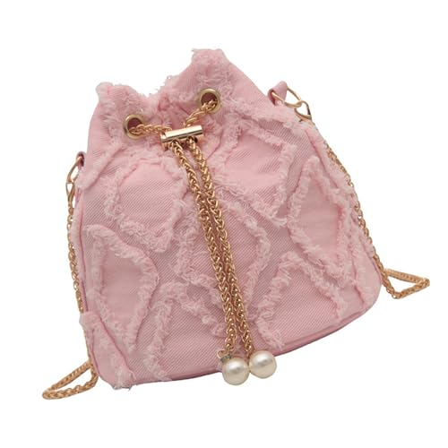 Uqezagpa Jeans-Tasche mit Kordelzug und Kettenriemen für Damen, modische Quasten, Denim, Crossbody-Tasche mit viel Platz, verstellbarer Kettenriemen, a, One Size Uqezagpa Jeans-Tasche mit Kordelzug und Kettenriemen für Damen, modische Quasten, Denim, Crossbody-Tasche mit viel Platz, verstellbarer Kettenriemen, a, One Size von Uqezagpa