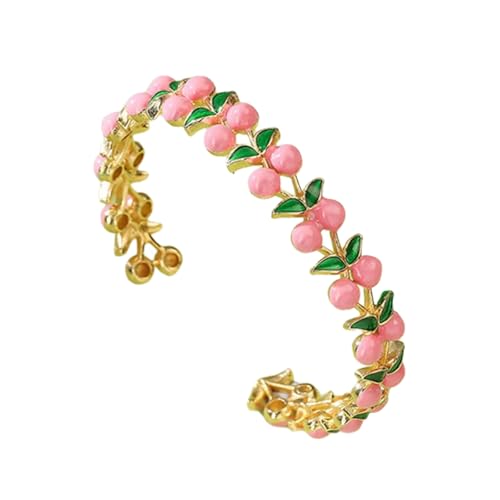 Uqezagpa Kirschmuster, Kupfer, für Teenager, Mädchen, verstellbare Größe, trendig, täglich, Schmuck, Geschenke für Sie, Kirschen, Einheitsgröße, Wie beschrieben von Uqezagpa