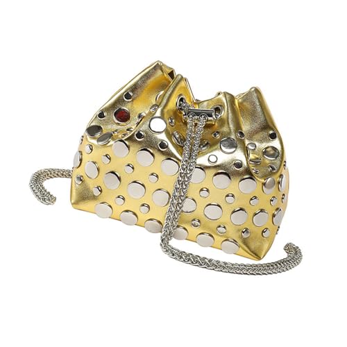 Uqezagpa Kleine Umhängetasche, trendige Umhängetasche, Nieten, Handygeldbörse, Damenranzen für Alltag und besondere Anlässe, modische Geldbörse mit Sternnieten, gold, One Size Uqezagpa Kleine Umhängetasche, trendige Umhängetasche, Nieten, Handygeldbörse, Damenranzen für Alltag und besondere Anlässe, modische Geldbörse mit Sternnieten, gold, One Size von Uqezagpa