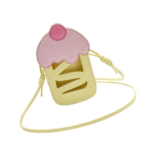 Uqezagpa Kleine Umhängetasche aus Leder für Damen, modische Handytasche, Geldbörse, Geldbörsen mit verstellbarem Riemen, Mini-Schultertasche, Umhängetasche, Handytasche, gelb, One Size von Uqezagpa