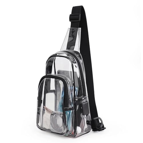 Uqezagpa Kleine Umhängetasche für Damen und Herren und Geldbörse, transparent, Stadiongenehmigung, Rucksack, Geldbörse, transparent, einfache Brust, Stadiongenehmigung, Crossbody Uqezagpa Kleine Umhängetasche für Damen und Herren und Geldbörse, transparent, Stadiongenehmigung, Rucksack, Geldbörse, transparent, einfache Brust, Stadiongenehmigung, Crossbody von Uqezagpa