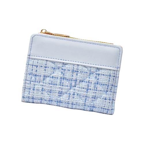 Uqezagpa Kleine kompakte Damen-Geldbörse, PU-Leder, Clutch, Kartenhalter, Damengeldbeutel, Geldtasche, Clutch, Bifold Purses, blau, Mass Beauty von Uqezagpa