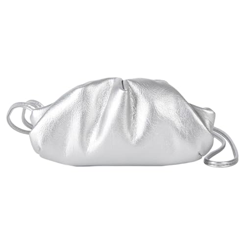 Uqezagpa Knödeltaschen für Damen, Clutches, Geldbörsen, weiches PU-Leder, Schultertasche, Wolkenhandtasche, Abendtasche, Einkaufsgeschenk, gerüschte Clutch, silber, One Size Uqezagpa Knödeltaschen für Damen, Clutches, Geldbörsen, weiches PU-Leder, Schultertasche, Wolkenhandtasche, Abendtasche, Einkaufsgeschenk, gerüschte Clutch, silber, One Size von Uqezagpa
