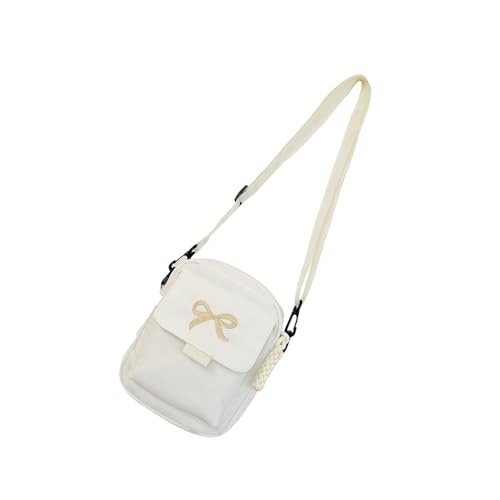 Uqezagpa Kompakte Umhängetasche mit Schleife, stilvolle Alltagstasche, Schultertasche, geeignet für den täglichen Pendler und gesellschaftliche Veranstaltungen, lässiges Treffen, weiß, One Size Uqezagpa Kompakte Umhängetasche mit Schleife, stilvolle Alltagstasche, Schultertasche, geeignet für den täglichen Pendler und gesellschaftliche Veranstaltungen, lässiges Treffen, weiß, One Size von Uqezagpa