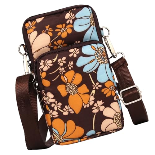Uqezagpa Kompakte und praktische Damen-Umhängetasche, Handy-Geldbörse für stilvolle Frauen, Umhängetaschen, Alltagstasche, stilvolles persönliches Accessoire, Dunkelbraun, groß, Flo, One Size Uqezagpa Kompakte und praktische Damen-Umhängetasche, Handy-Geldbörse für stilvolle Frauen, Umhängetaschen, Alltagstasche, stilvolles persönliches Accessoire, Dunkelbraun, groß, Flo, One Size von Uqezagpa