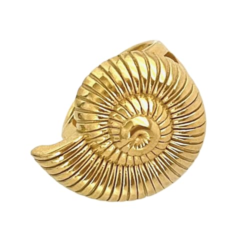 Uqezagpa Künstlerische Hohlspiralen/Conch/Croissants Ringe aus Edelstahl, verstellbare Größe, Fingerzubehör für den täglichen Gebrauch, einzigartiges Mode-Accessoire, Einheitsgröße, Wie beschrieben von Uqezagpa