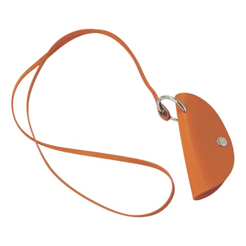 Uqezagpa Kunstleder-Halbmond-Halskettenbeutel, praktisches PU-Leder, Halbmond-Halskette, Tasche, Zubehör für sicheren Schlüssel, 10.5*4.5cm, Leder von Uqezagpa