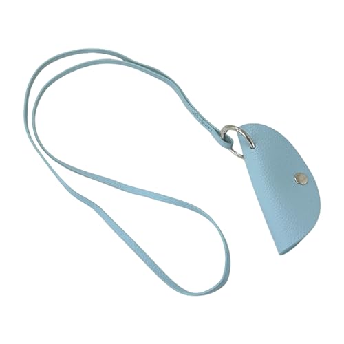Uqezagpa Kunstleder-Halbmond-Halskettenbeutel, praktisches PU-Leder, Halbmond-Halskette, Tasche, Zubehör für sicheren Schlüssel, 10.5*4.5cm, Leder von Uqezagpa
