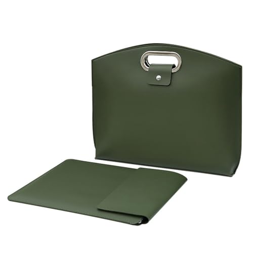 Uqezagpa Laptoptasche für Damen, 33,8 cm / 14 Zoll, Computertasche, Business, Büro, Aktentaschen, große Kapazität, Handtasche, professionelle Gadget-Aufbewahrungslösung, dunkelgrün von Uqezagpa