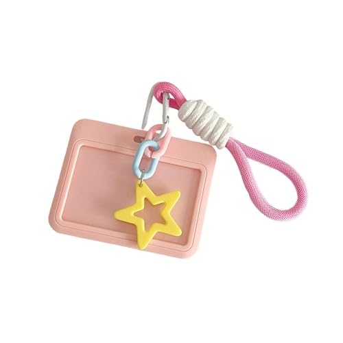 Uqezagpa Lovely Card Covers Credit Card Case Protective Sleeve Photocard Holders Star Bus Protector Anti-Lost Keychain Star Photocard Holders Bus Cards Sleeve Anti-Lost Keychaincredit Cover, B von Uqezagpa