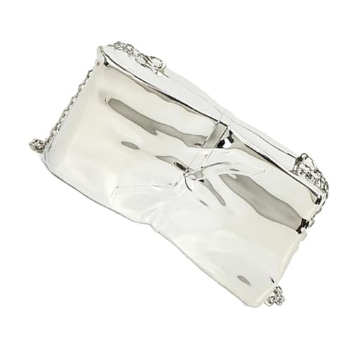 Uqezagpa Luxuriöse Abendtasche aus Acryl, goldfarben, mit Kettenriemen, modische und elegante Umhängetasche, Umhängetasche für Abschlussball, Event, einzigartige Abendtasche, silber, One Size Uqezagpa Luxuriöse Abendtasche aus Acryl, goldfarben, mit Kettenriemen, modische und elegante Umhängetasche, Umhängetasche für Abschlussball, Event, einzigartige Abendtasche, silber, One Size von Uqezagpa