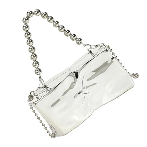 Uqezagpa Luxuriöse Acryl-Geldbörse für Damen, Abendtasche, Umhängetasche, Umhängetasche, Handtasche, für Partys und Feiern, Acryl-Umhängetasche, silber, One Size von Uqezagpa
