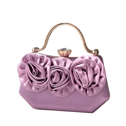 Uqezagpa Luxuriöse Damen-Handtasche aus Seide mit Blumenmotiv für Partys und Bankette, Abend-Clutches mit Kettenriemen und Strasssteinen, elegante Abend-Clutch, violett, One Size Uqezagpa Luxuriöse Damen-Handtasche aus Seide mit Blumenmotiv für Partys und Bankette, Abend-Clutches mit Kettenriemen und Strasssteinen, elegante Abend-Clutch, violett, One Size von Uqezagpa
