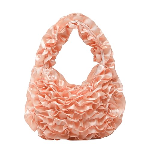 Uqezagpa Luxuriöse Handtasche mit Knitterstruktur, Spitze, gerüscht, verschiedene Tragemöglichkeiten, leichte Tasche für Damen und Mädchen, plissierte Handtasche mit Spitze, C, One Size Uqezagpa Luxuriöse Handtasche mit Knitterstruktur, Spitze, gerüscht, verschiedene Tragemöglichkeiten, leichte Tasche für Damen und Mädchen, plissierte Handtasche mit Spitze, C, One Size von Uqezagpa