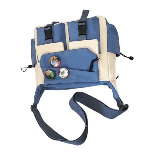 Uqezagpa Messager-Tasche, kleine Schultertasche, wasserdicht, mehrere Taschen, Nylon, Geldbörse, Handtasche für Damen und Herren, blau/weiß, One Size Uqezagpa Messager-Tasche, kleine Schultertasche, wasserdicht, mehrere Taschen, Nylon, Geldbörse, Handtasche für Damen und Herren, blau/weiß, One Size von Uqezagpa