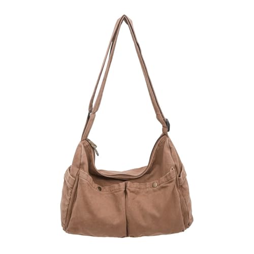 Uqezagpa Messenger-Tasche aus Segeltuch, große Umhängetasche mit mehreren Taschen, Schultertasche, für Reisen, Schule, Arbeit, Unisex, Geschenk, Messenger, große Umhängetasche für Damen und Herren von Uqezagpa