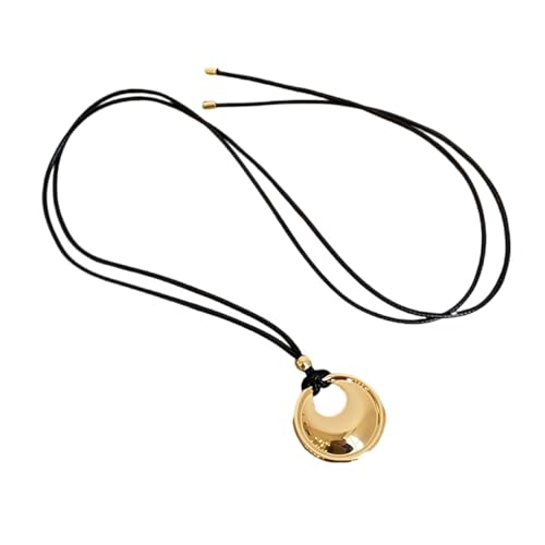 Uqezagpa Mode PU Leder Halskette Vielseitige PU Leder Halskette Mit Eleganten Glücksringen Designs Für Frauen Einfach Stilvoll von Uqezagpa